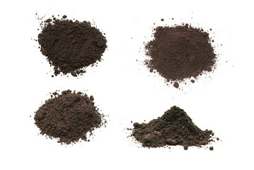 Black land for plant isolated on white background.