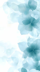 Floral Illustration Teal Abstract Background