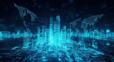 Futuristic AI-Powered Cybersecurity Network.