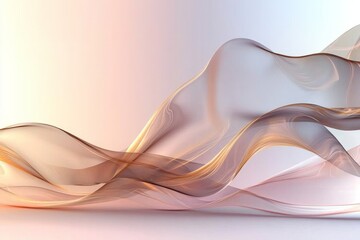 Elegant undulating waves of translucent fabric in soft hues create a calming atmosphere