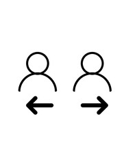 Illustration of Free Social distancing black lines on a white background