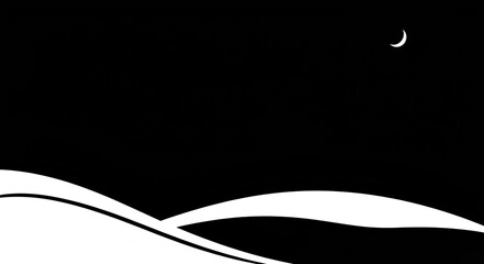 Fototapeta premium minimalist black abstract background with smooth curved white edges, creating a modern and elegant visual effect