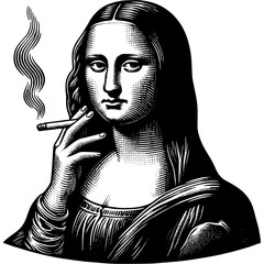 Mona Lisa Cigarette Smoker