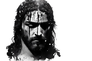 portrait of Jesus isolated