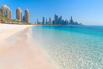 Naklejka premium Beach Cityscape Illustration