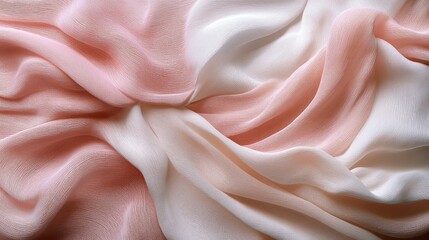 Obraz premium Elegant pink and white silk fabric flowing gracefully