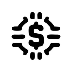 Black dollar vector