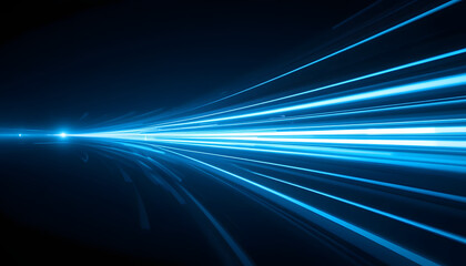 Blue light streaks in motion