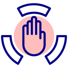 danger vector mixed outline icon