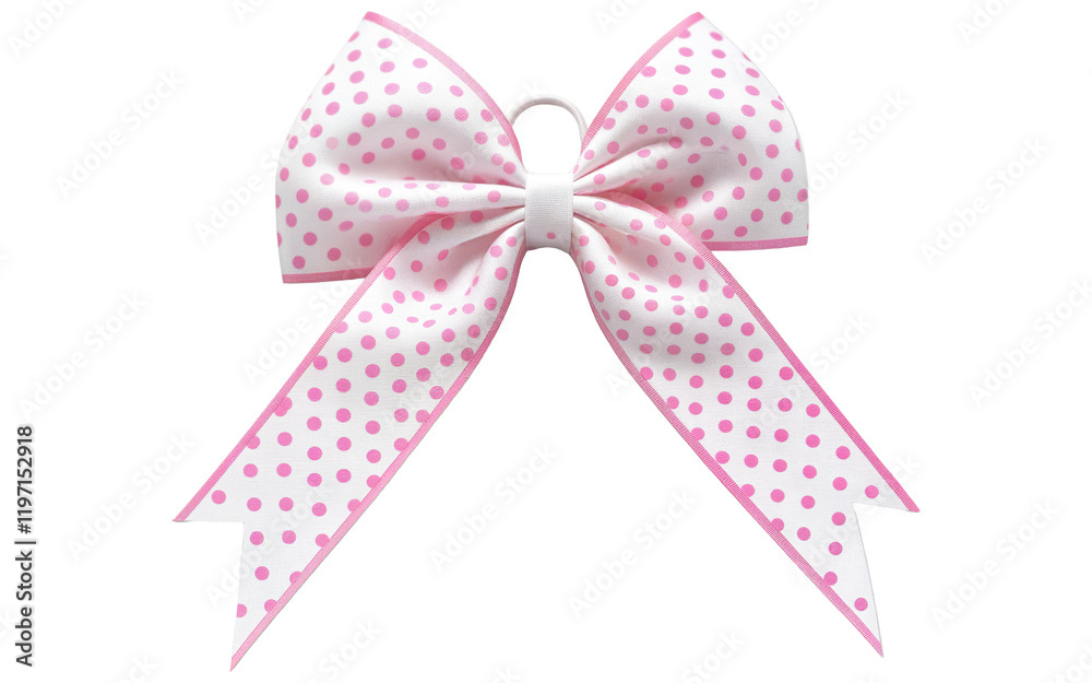 Canvas Prints white bow with pink dots on transparent background