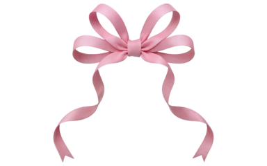 pink bow on transparent background