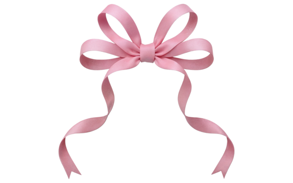 pink bow on transparent background - Powered by Adobe