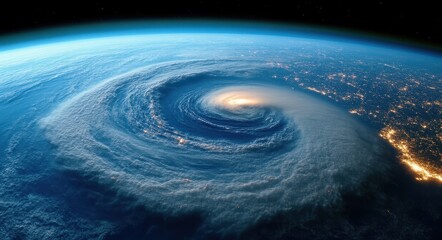 Obraz premium Natural Disaster Phenomena on Earth Viewed from Satellite.