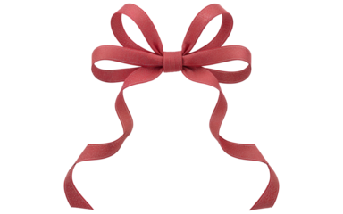 red bow on transparent background