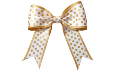 bow with yellow dots on transparent background