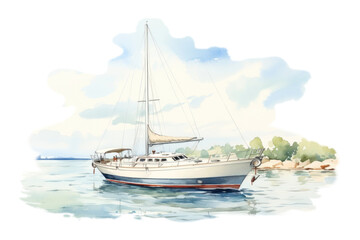 Fototapeta premium PNG Yacht watercraft sailboat vehicle.
