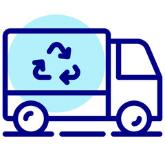 Obraz premium recycle truck vector mixed outline icon