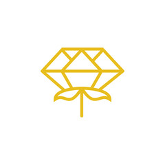 Fototapeta premium diamond with flower icon logo design illustration