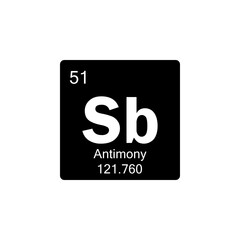 periodic table Antimony glyph icon