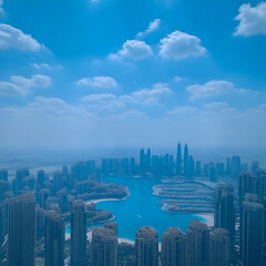 Obraz premium Coastal Cityscape Illustration