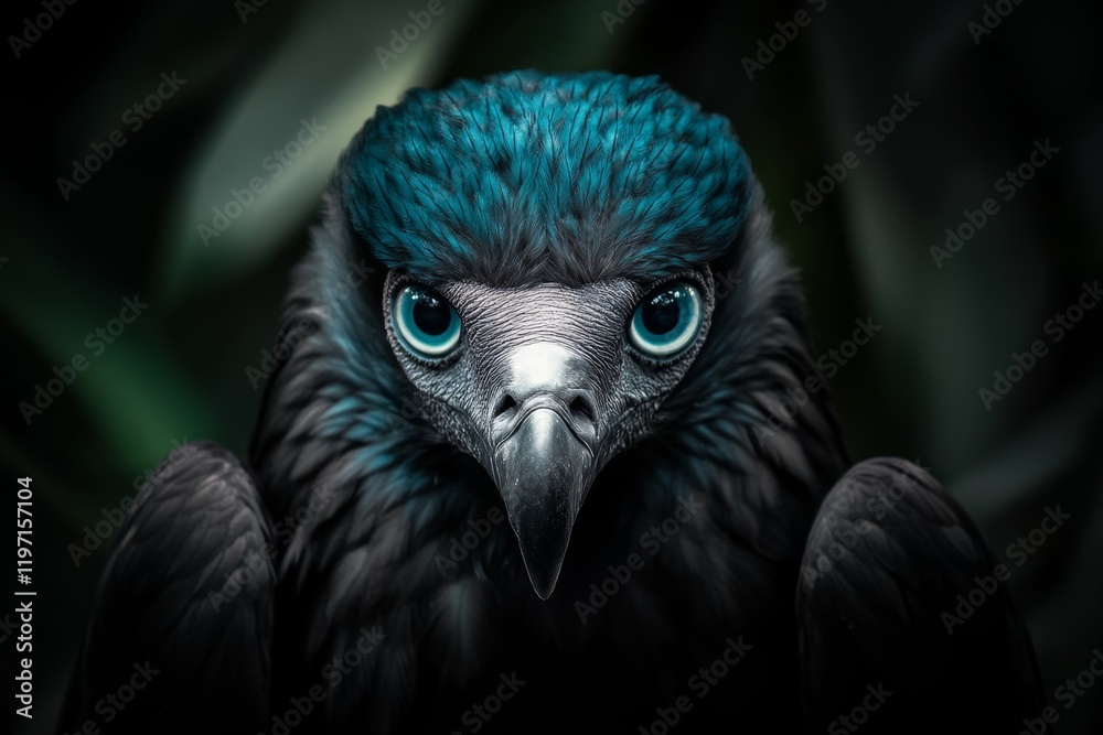 Aufkleber a close-up of a vulture intense eyes, with the surrounding textures of its face and feathers in shar
