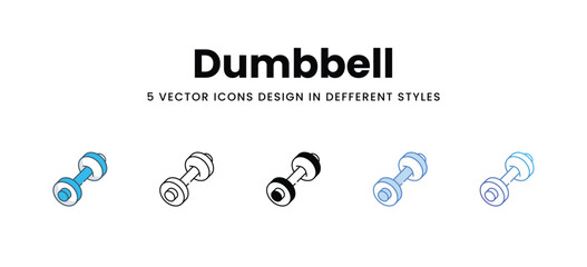 Dumbbell icons in different style vector stock illustration