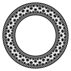 Vintage frame border ornament vector. Ethnic seamless round pattern. Mandala Floral Baroque. Classic antique ornate element. Decorative border for frame, textile, fabric, rug, tattoo, ceramic.