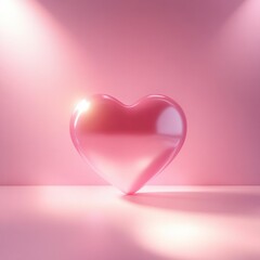 Heart shaped art piece studio digital art pink background close-up love and emotion concept