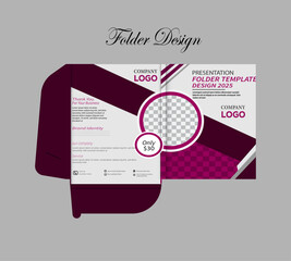Professional modern presentation folder or creative file folder design template
