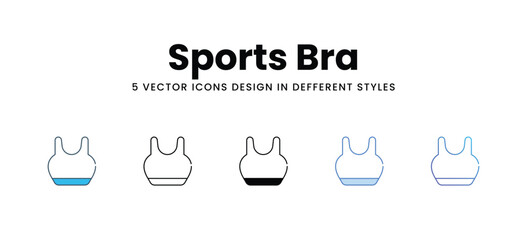 Sports Bra icons in different style vector stock illustration