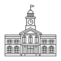 silhouette of the church line art 