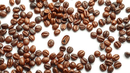 Obraz premium Coffee Beans Isolated - High-Resolution Photorealistic