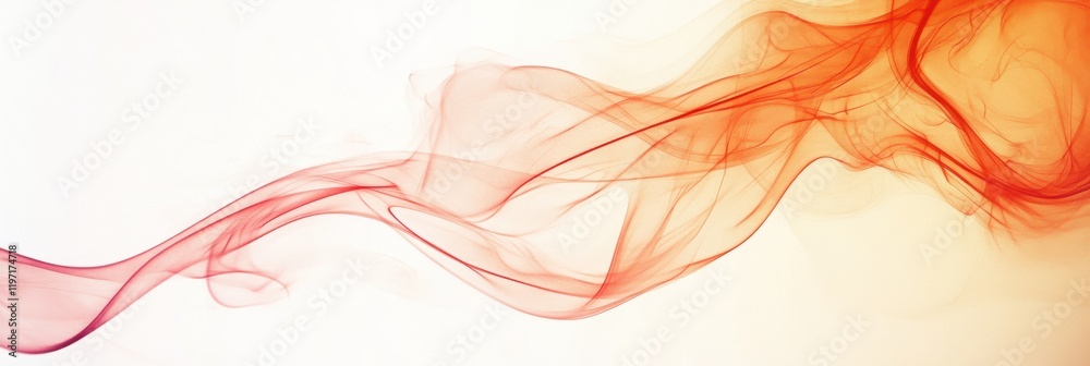Poster Elegant flowing red smoke on light background with space for creative text. Generative AI