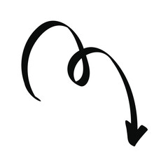 Hand drawn vector doodle arrow isolated on a white