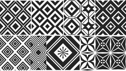 Black and White Geometric Patterns for Modern Design Projects