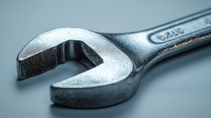 Old Wrench with a Grungy Texture on a Solid Background