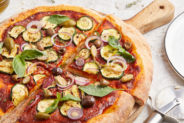 Vegan Courgette Pizza 