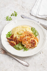 Fried Cauliflower Steaks with Creamed Potato