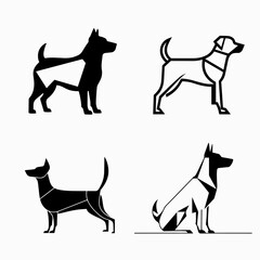 dog silhouette set,  dog silhouette, dog vector image.