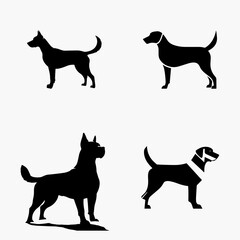 Dog set silhouettes, dog vectors image