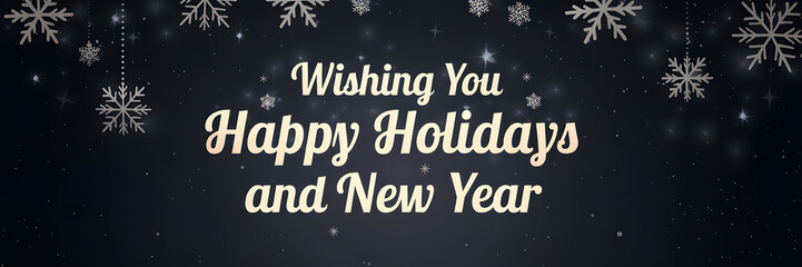 Obraz premium Elegant Holiday Greeting with Snowflakes and Stars in Background