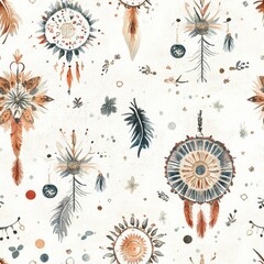 Boho design seamless pattern