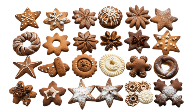 Classic Gingerbread Treat on transparent background PNG.
