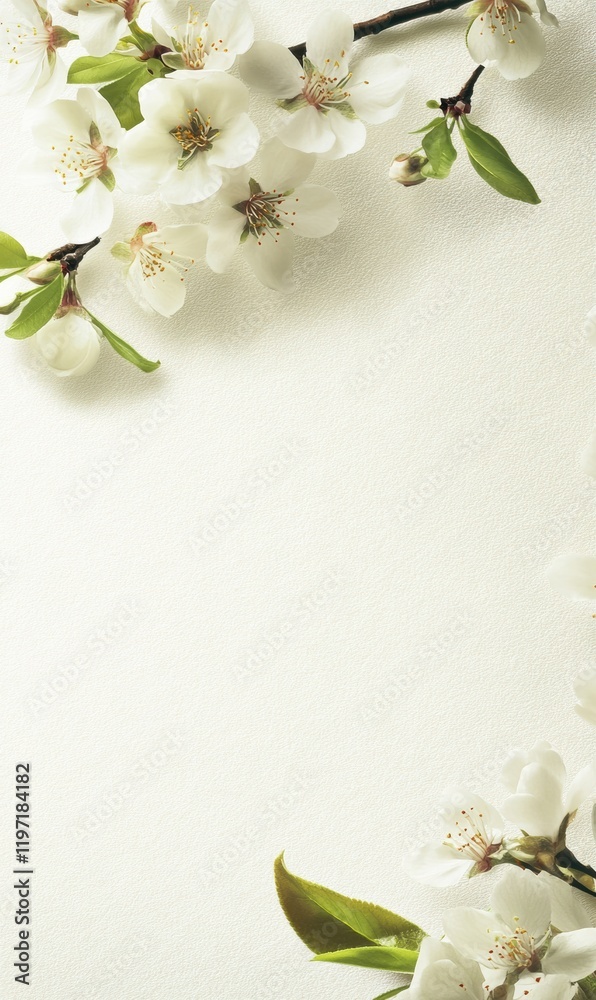 Leinwandbilder Delicate flowers frame a soft background, creating an elegant space for personalized text or design elements. Generative AI