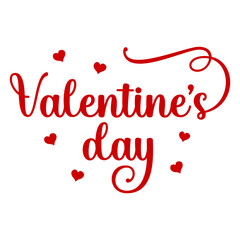 Valentine’s Day typography text on plain white transparent isolated background for card, shirt, hoodie, sweatshirt, apparel, tag, mug, icon, poster or badge