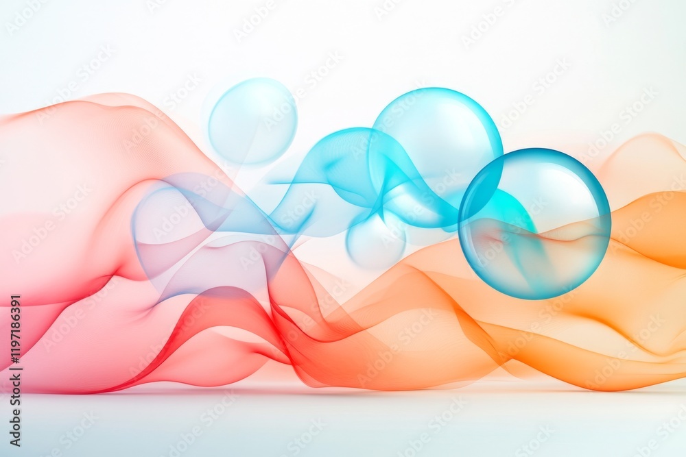 Poster a minimalist geometric illustration of a bubble about to burst, with clean lines and subtle gradient