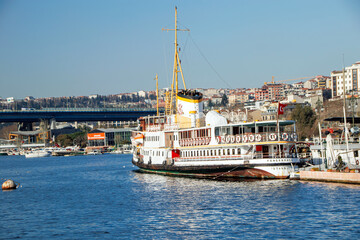 out of service domestic line passenger ship (Fenerbahce) in the dock, istanbul