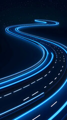 Neon Road 3D Illustration