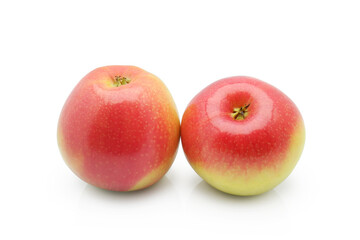 Two ripe fresh apples isolated on white background     