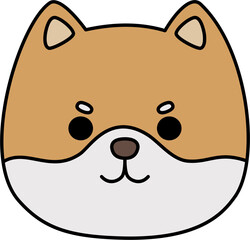 Shiba Inu  dog cartoon face